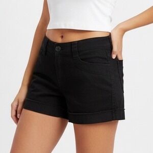 BeBop Black Denim Cutoff Shorts Frayed Hem Size 7